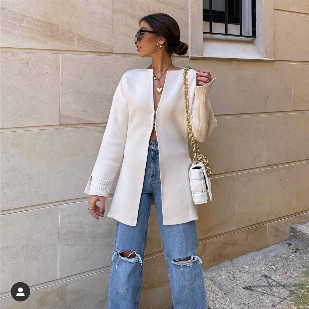 COPY - Zara fitted knit jacket bloggers fav